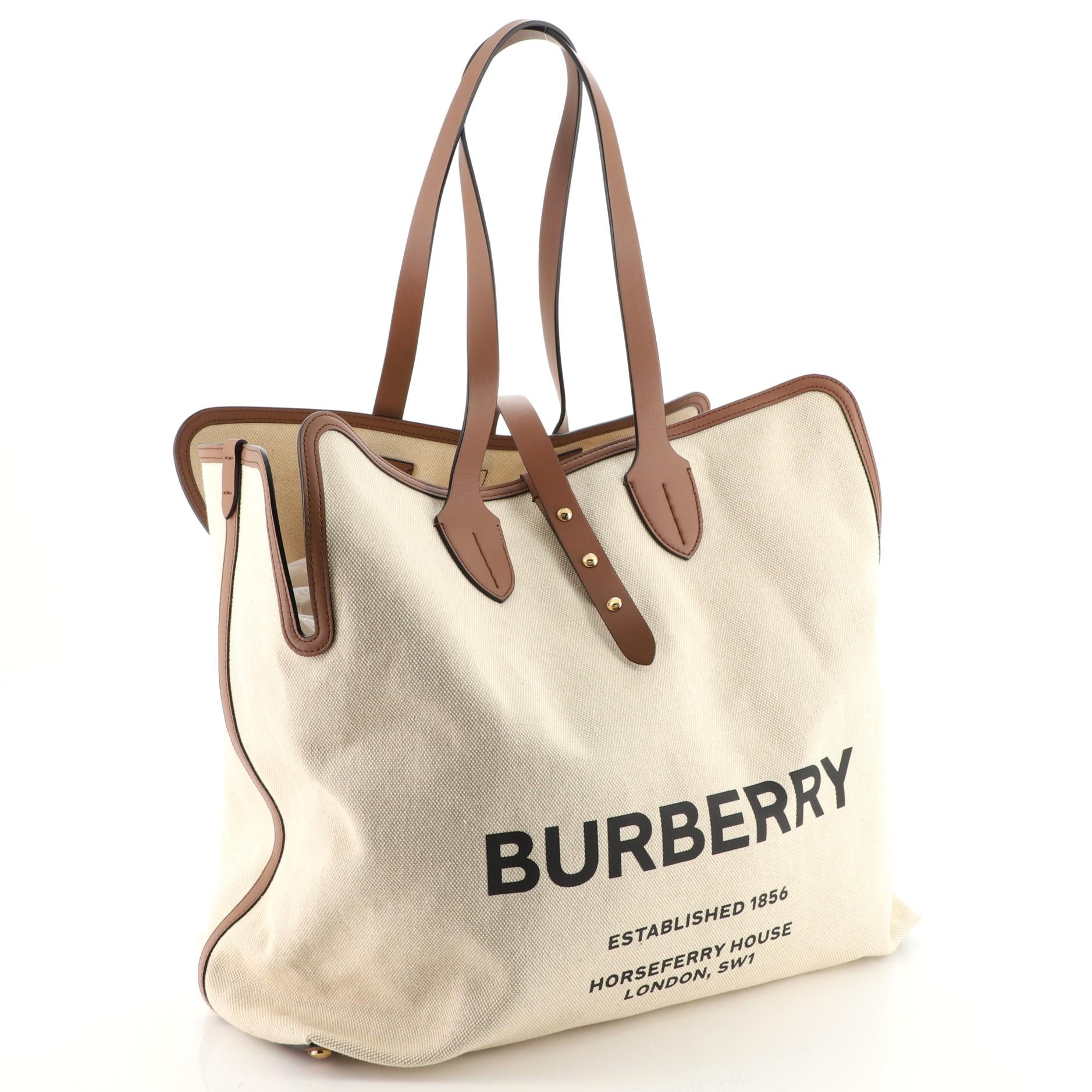 Burberry Soft Belt Tasche Canvas mit Leder Groß 3