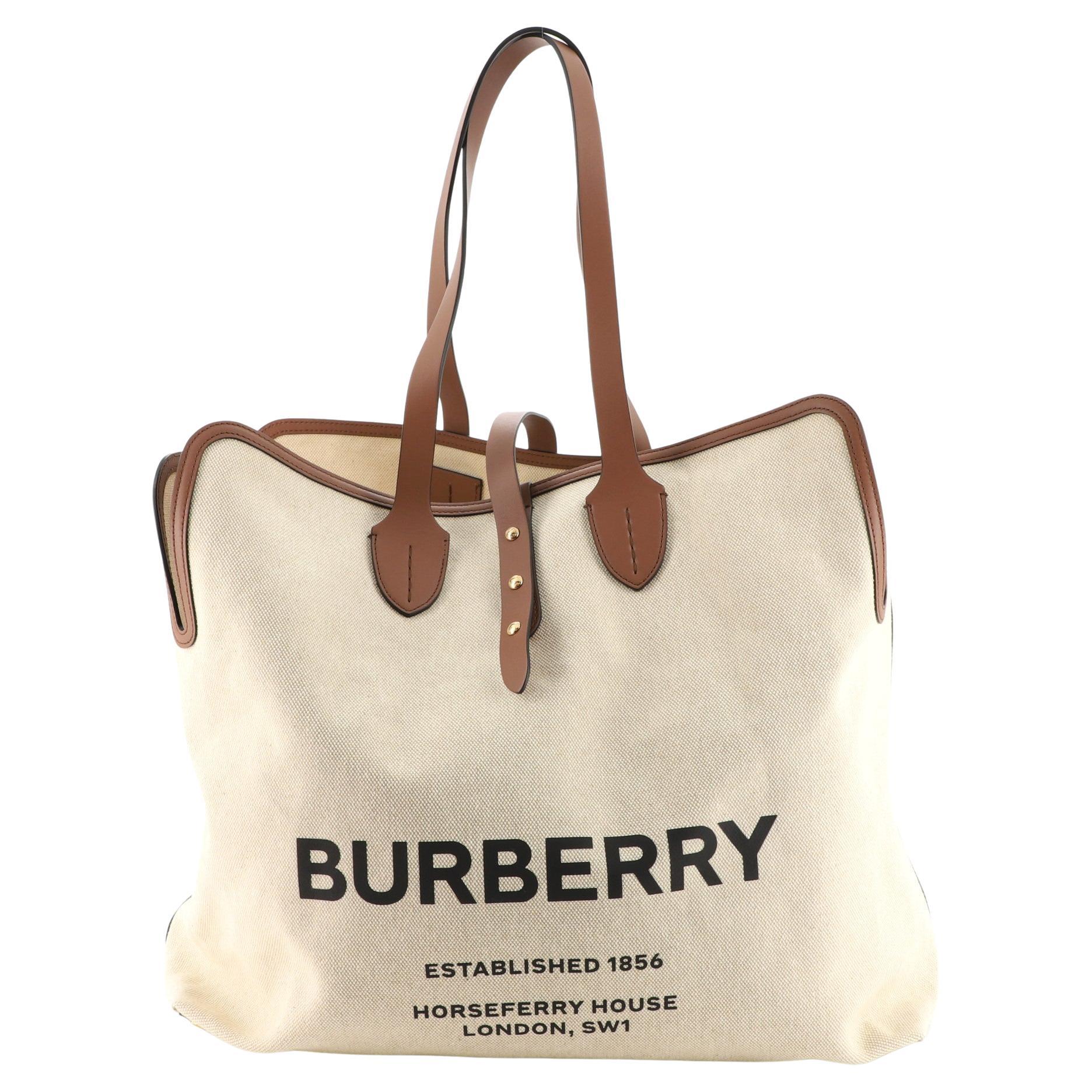 Horseferry Canvas Tote Bag in Multicoloured - Burberry