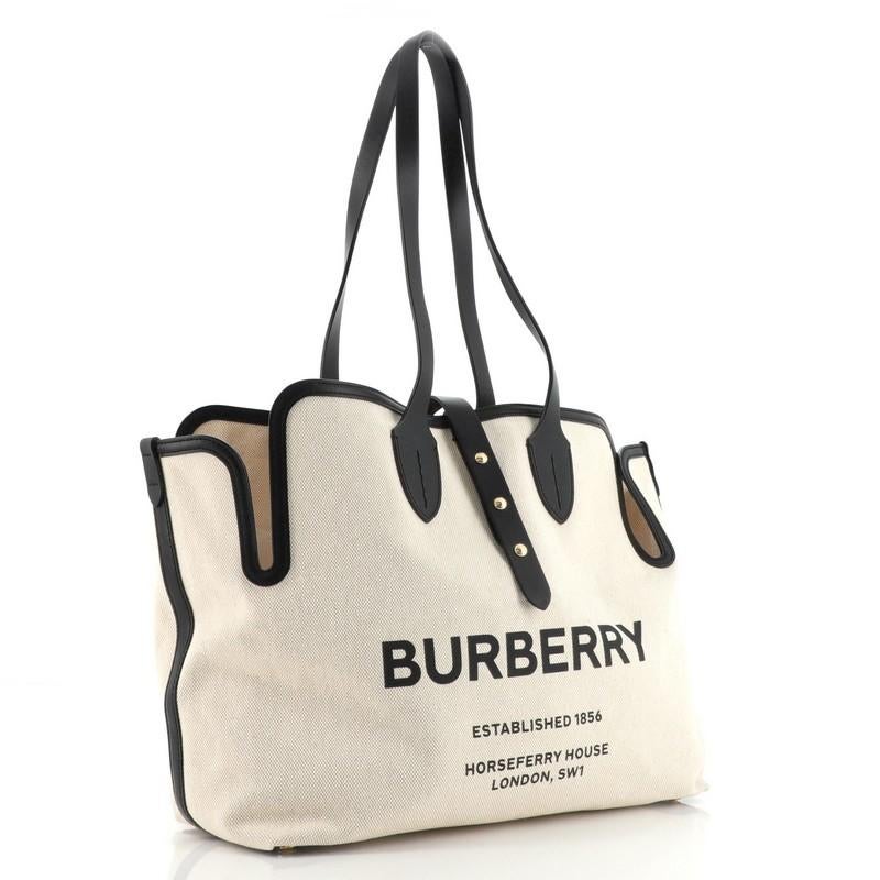 Burberry Soft Belt Bag Canvas mit Leder Medium (Beige)