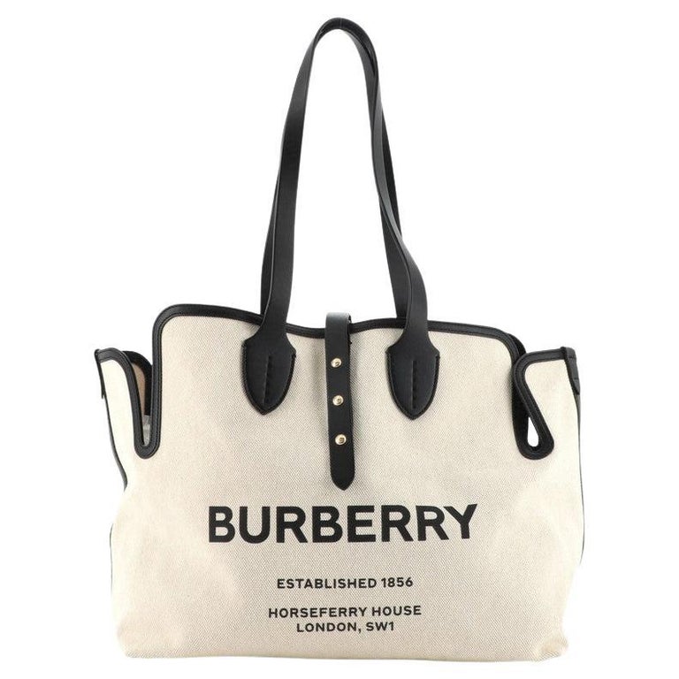 Burberry Medium Smooth Calfskin Canvas Belt Bag Black