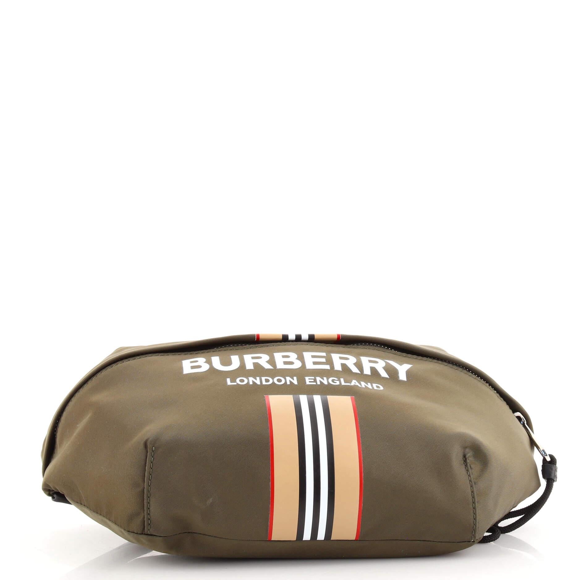 Brown Burberry Sonny Belt Bag Logo Print Nylon