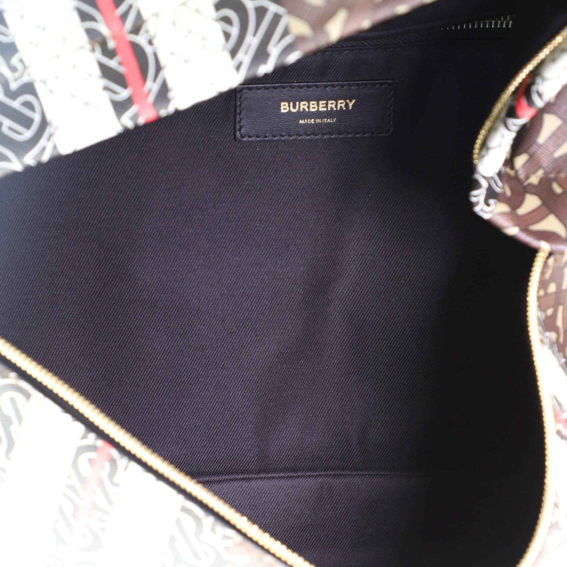 Gray Burberry Sonny Belt Bag Monogram E-Canvas XL
