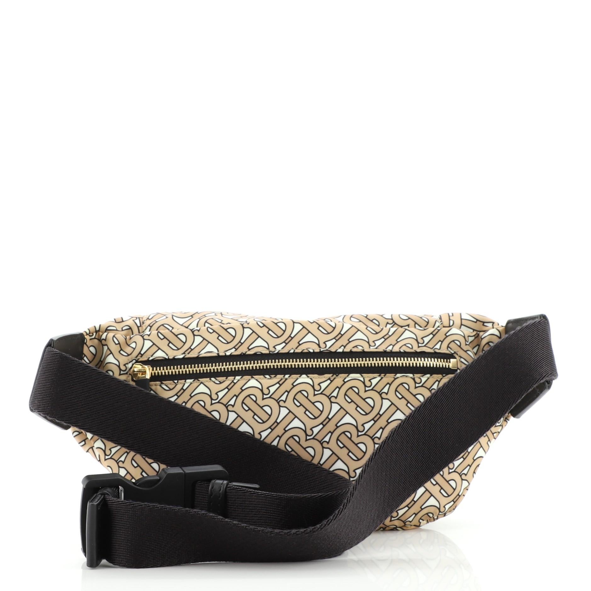 Burberry Sonny Belt Bag TB Monogram Nylon In Good Condition In NY, NY
