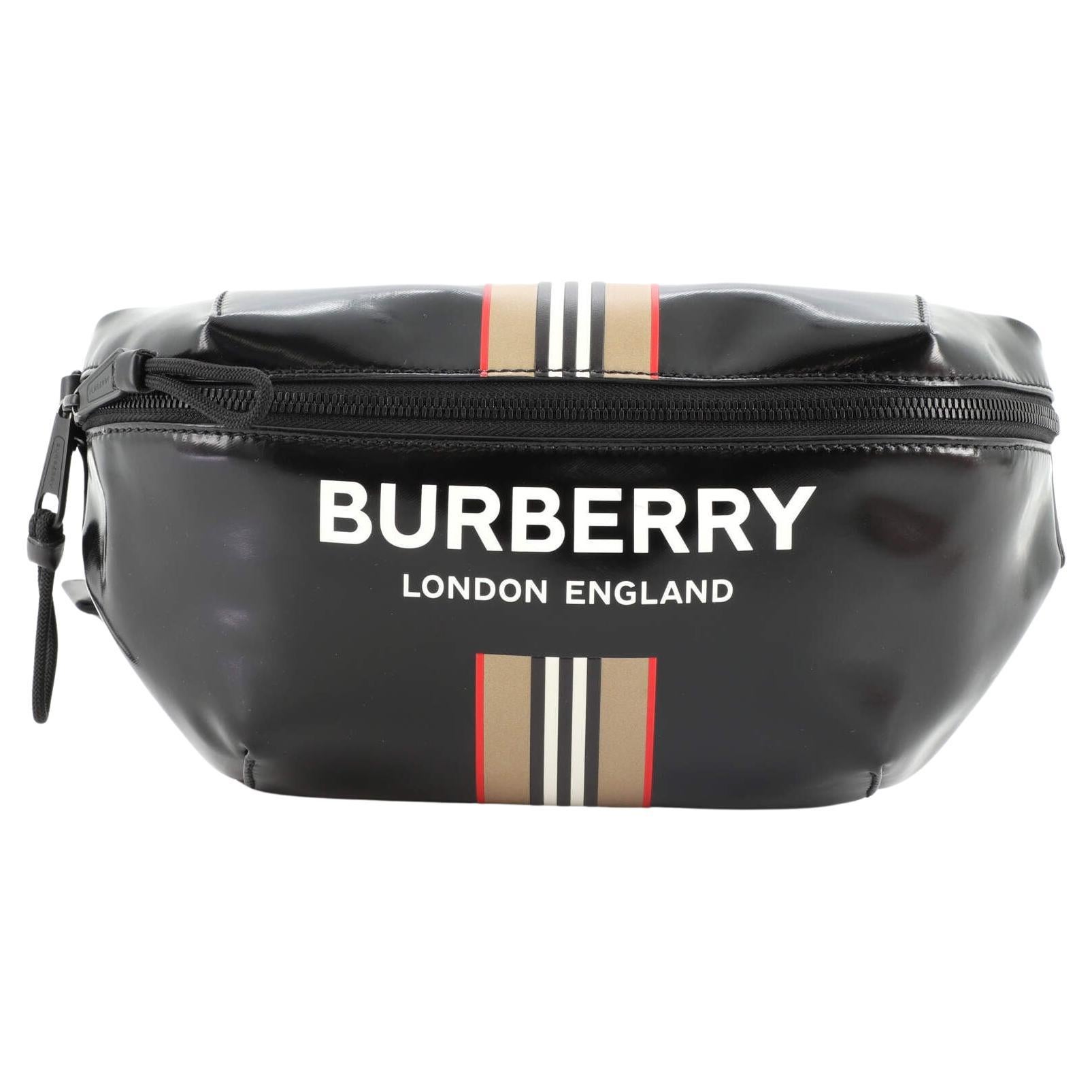 Burberry Sonny Waist Bag Vintage Check Coated Canvas Medium