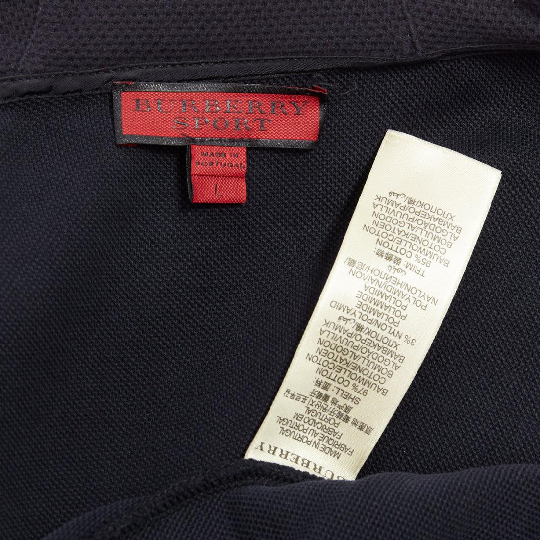 BURBERRY SPORT black rubber logo zippers cotton blend hoodie L 3