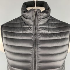 BURBERRY SPORT M Black Quilted Polyester Zip Up Vest