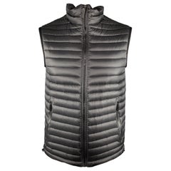 Used BURBERRY SPORT M Black Quilted Polyester Zip Up Vest