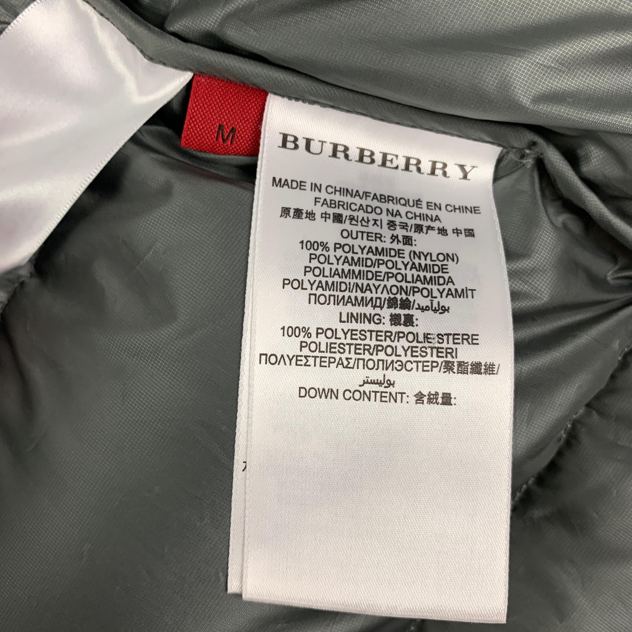 Beige BURBERRY SPORT Size M Off White Black Contrast Trim Hooded Puffer Vest