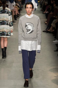 BURBERRY Spring 2017 Size S Grey Graphic Cotton / Polyester Crew-Neck Sweatshirt