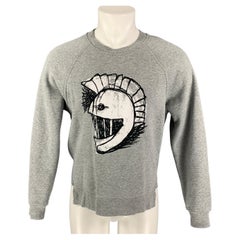 BURBERRY Spring 2017 Size S Grey Graphic Cotton / Polyester Crew-Neck Sweatshirt