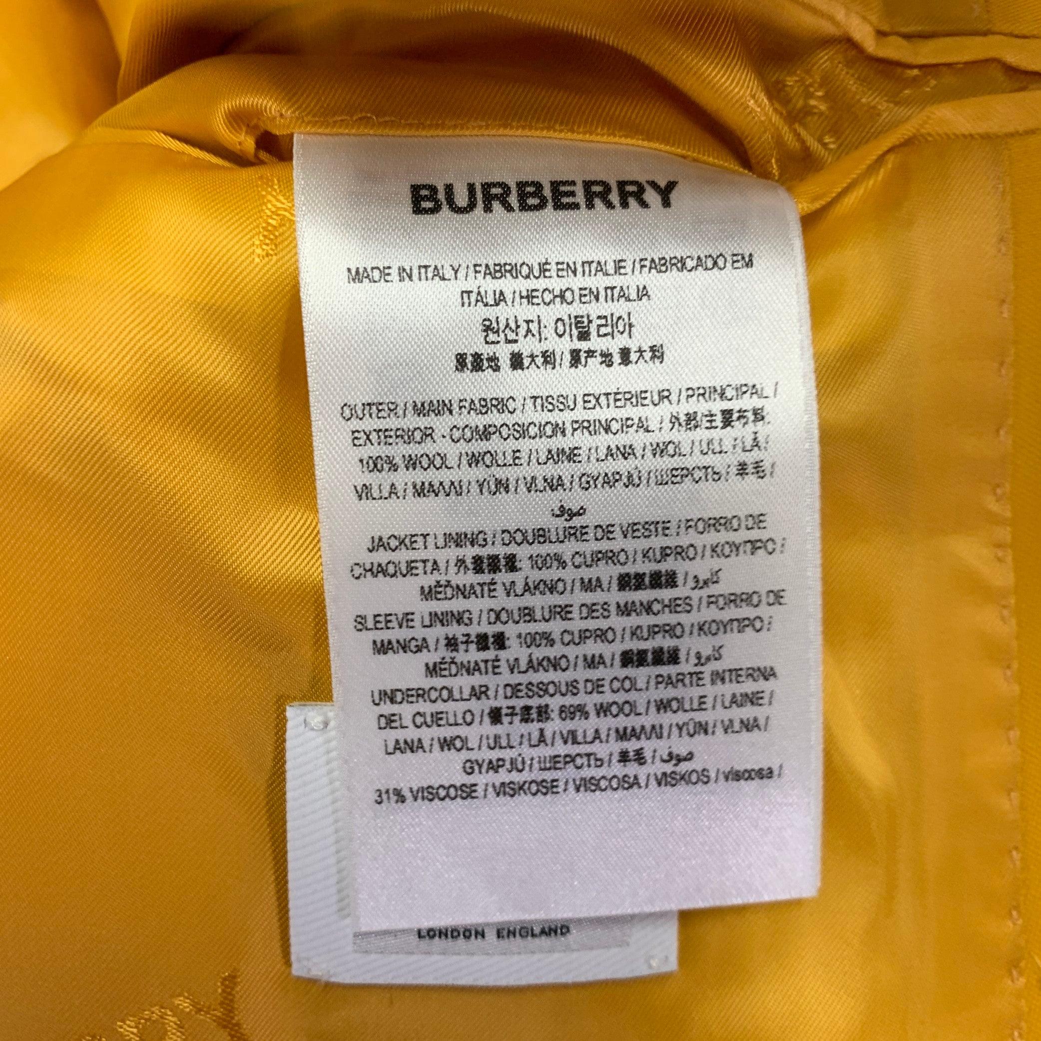 BURBERRY SS23 Taglia 40 Abito doppiopetto in lana gialla in vendita 4