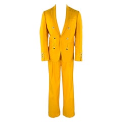 BURBERRY SS23 Talla 40 Traje Lana Amarillo Doble Pechera