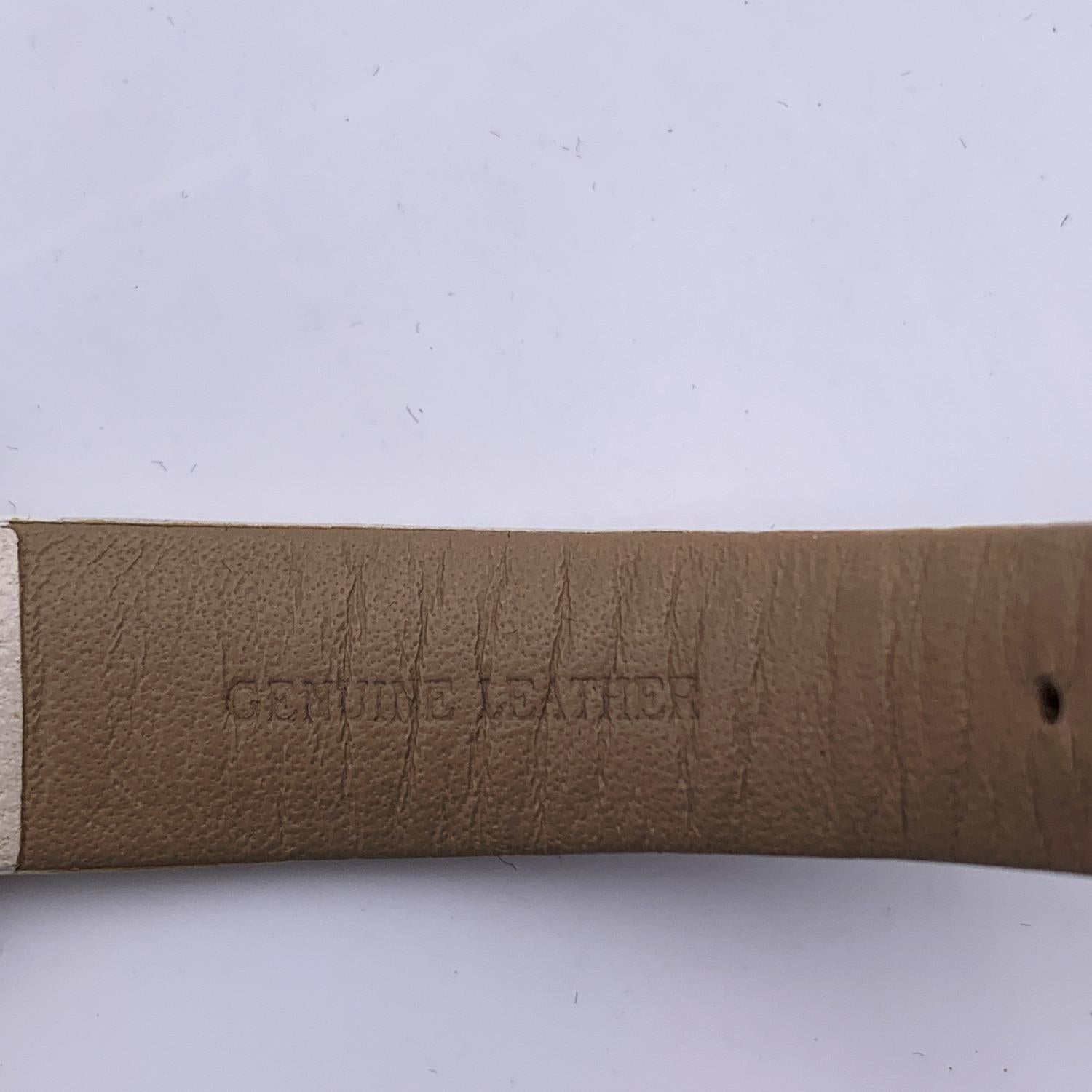 Burberry Stainless Steel BU2002 Wrist Watch Beige Leather Strap 3