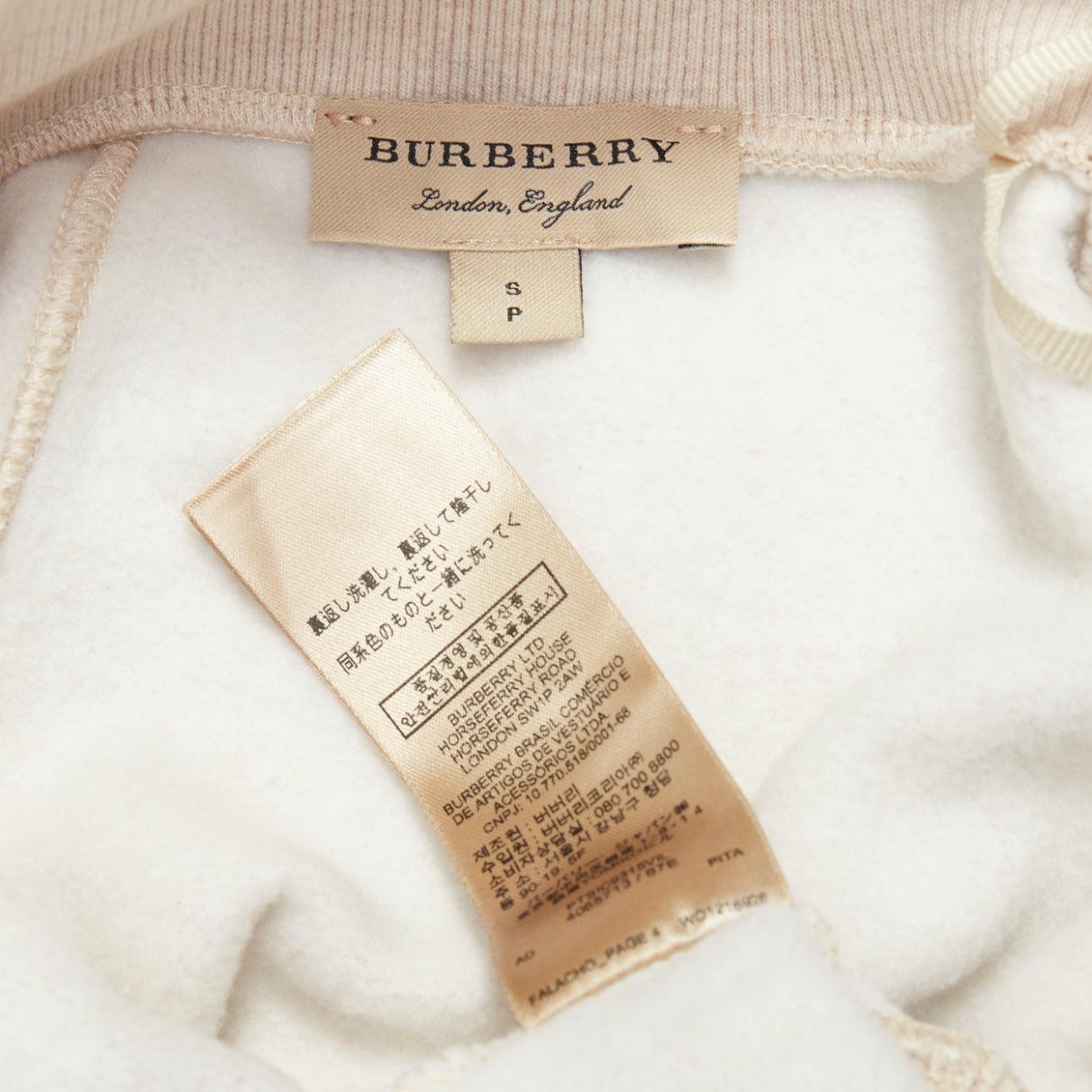 BURBERRY stone beige off shoulder cotton blend V neck sweater S For Sale 4