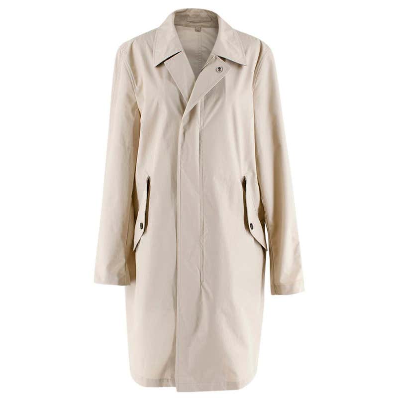 Burberry Tan/Brown Leather Trench Coat with Belt sz 4 For Sale at 1stDibs