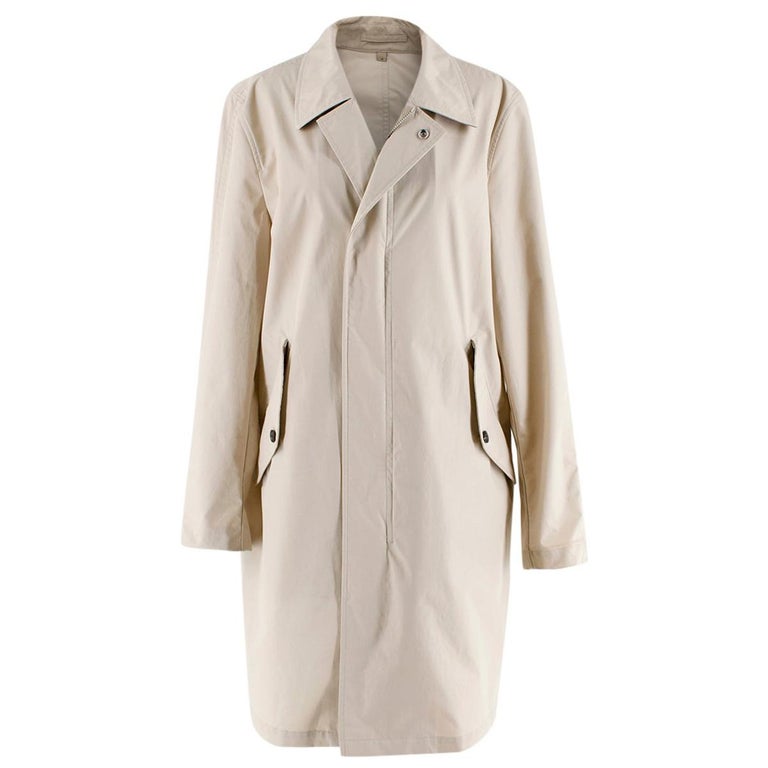 Burberry Stone Zip Trench Coat with Detachable Hood - US size 38 For Sale  at 1stDibs