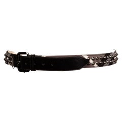 Burberry Studded Beat Check Black/White Belt (Size 100/40)