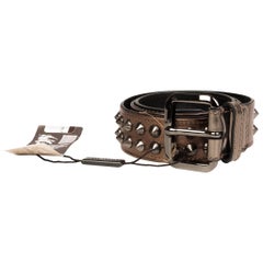 Burberry Studded Dark Nickel Belt (Size 28/70)