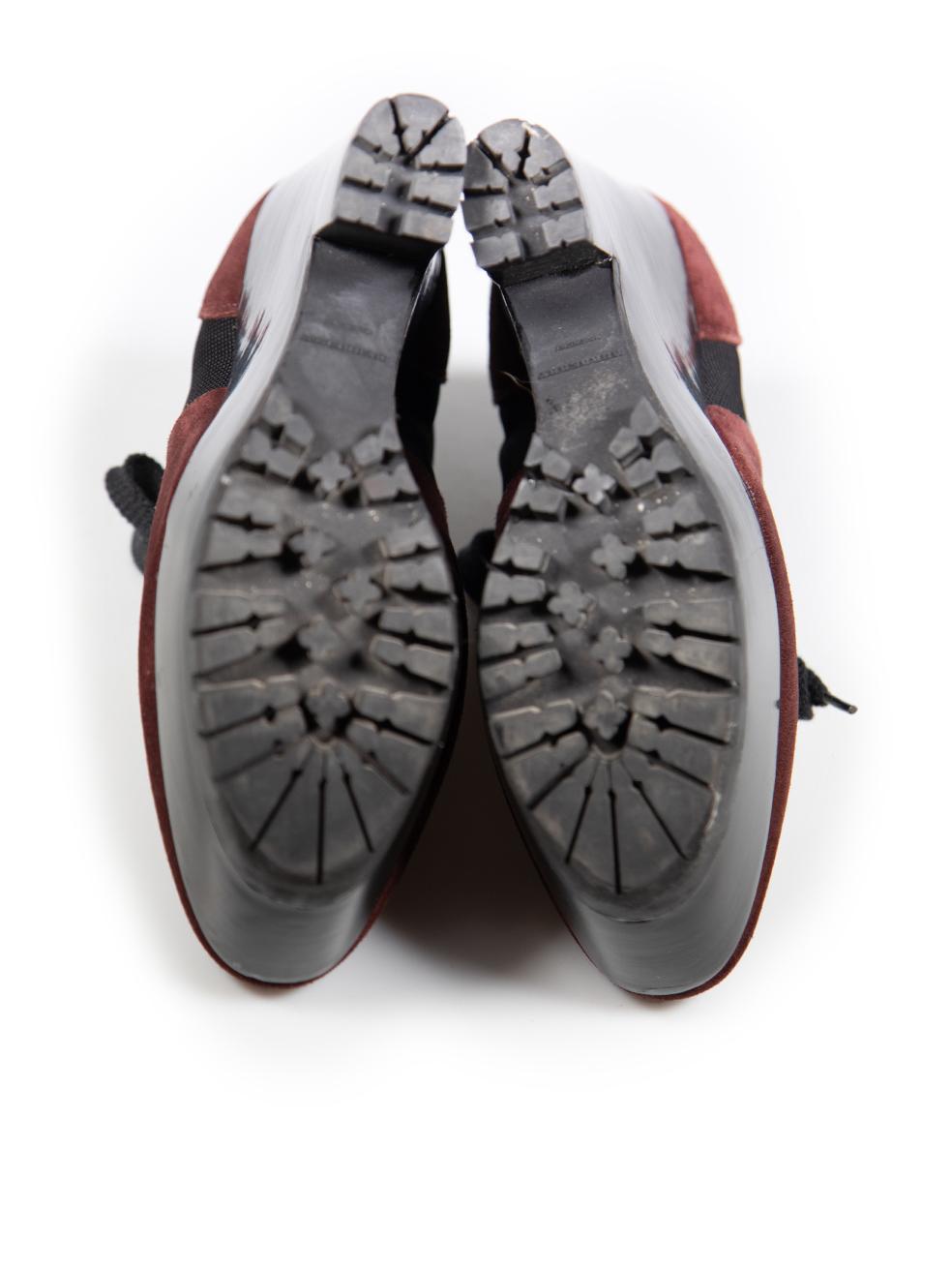 Burberry Suede Prorsum Stuart Wedge Lace Up Boots Size IT 40 In Good Condition For Sale In London, GB