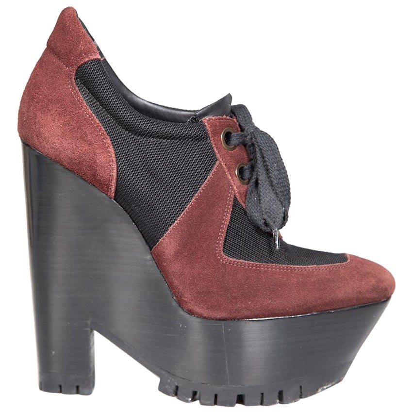 Burberry Prorsum Gamuza Stuart Cuña Botas con cordones Talla IT 40