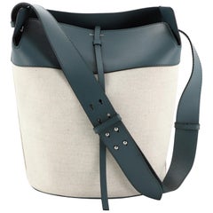 Burberry Supple Bucket Bag Canvas with Leather Medium