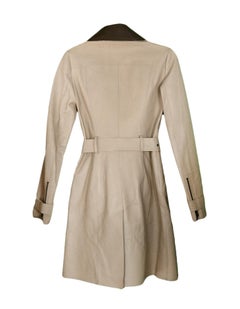 Burberry - Imperméable en cuir brun clair/marron avec ceinture, taille 4