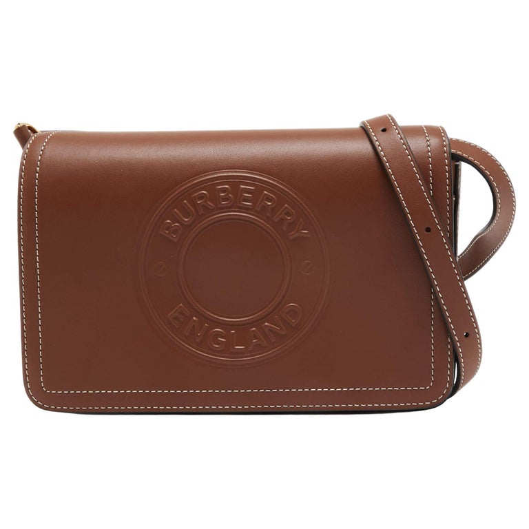 Burberry Tan Leather Hampshire Crossbody Bag For Sale at 1stDibs