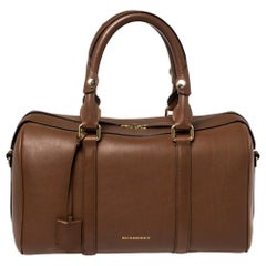 Burberry - Sac bowler Alchester en cuir brun clair, taille moyenne