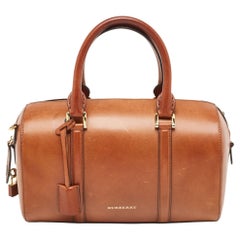 Used Burberry Tan Leather Medium Alchester Bowler Bag
