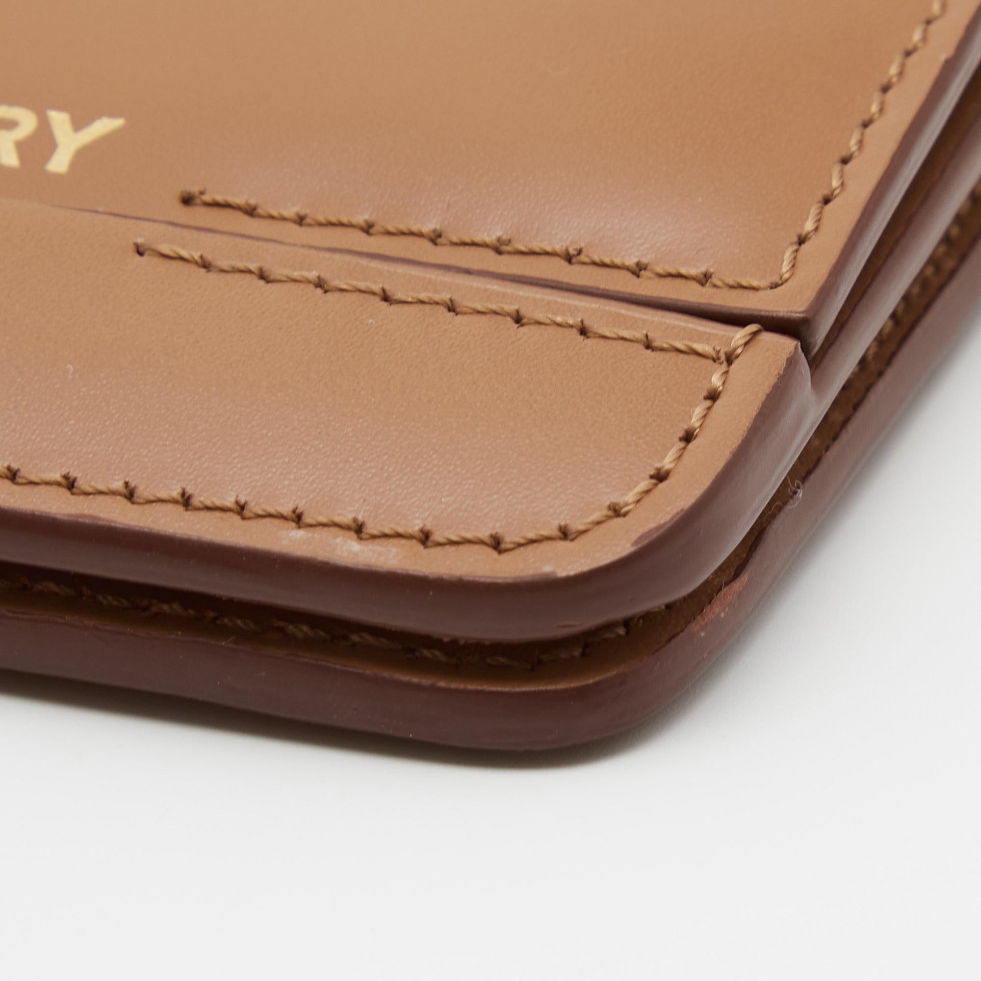 Burberry Tan Leather Mini Jody Chain Card Case 1