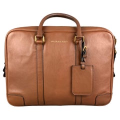 Burberry Tan Solid Leather Briefcase Bags