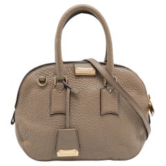 Kleine Orchard Bowler-Tasche aus Leder, Burberry Taupe Grain