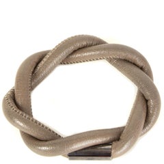 BURBERRY taupe leather BRAIDED Bracelet