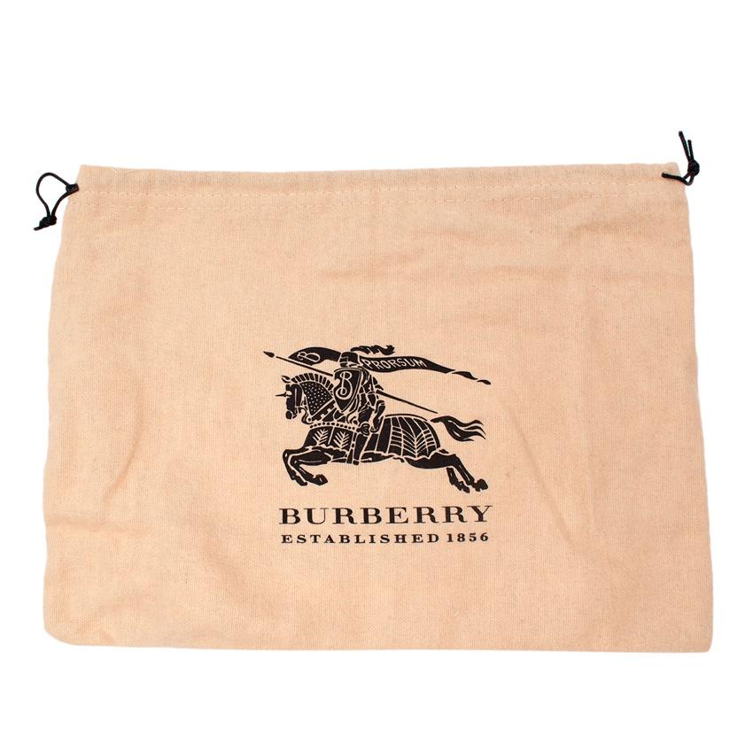 Burberry Taupe Leather & House Check Pouch For Sale 2