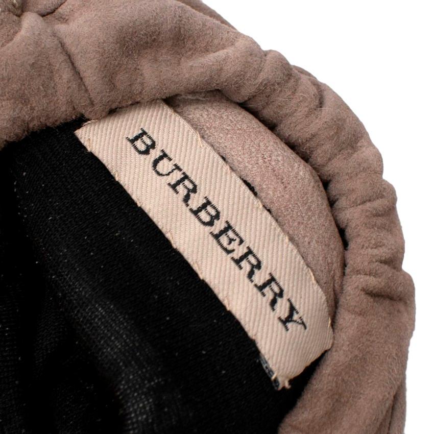 Burberry Taupe Python & Suede Gloves 8 In Excellent Condition For Sale In London, GB