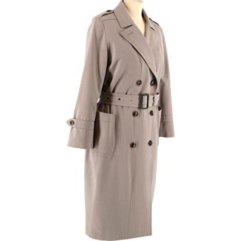 Burberry Taupe Wool-Blend Trench Coat In Excellent Condition For Sale In London, GB