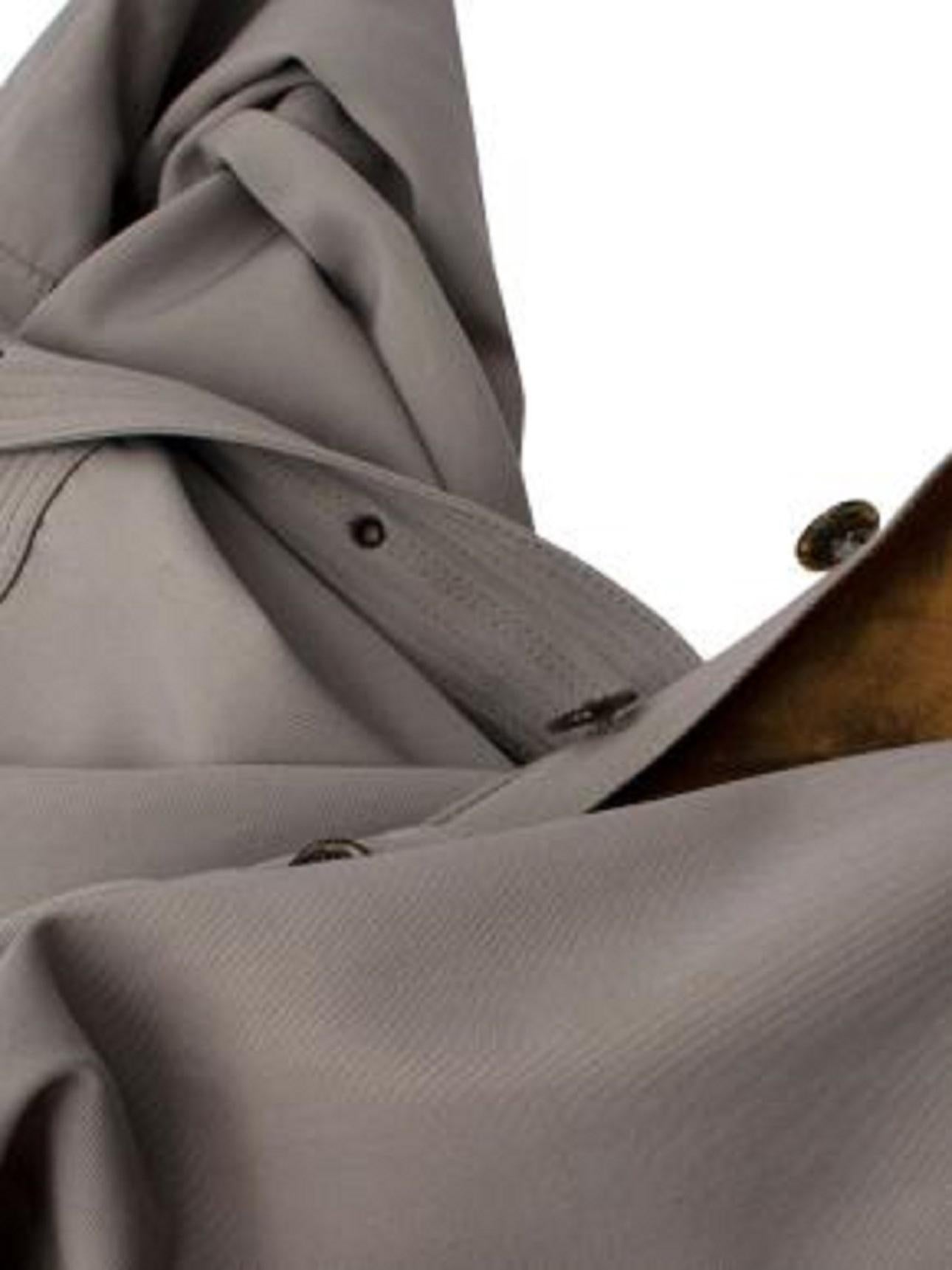 Burberry Taupe Wool-Blend Trench Coat For Sale 1