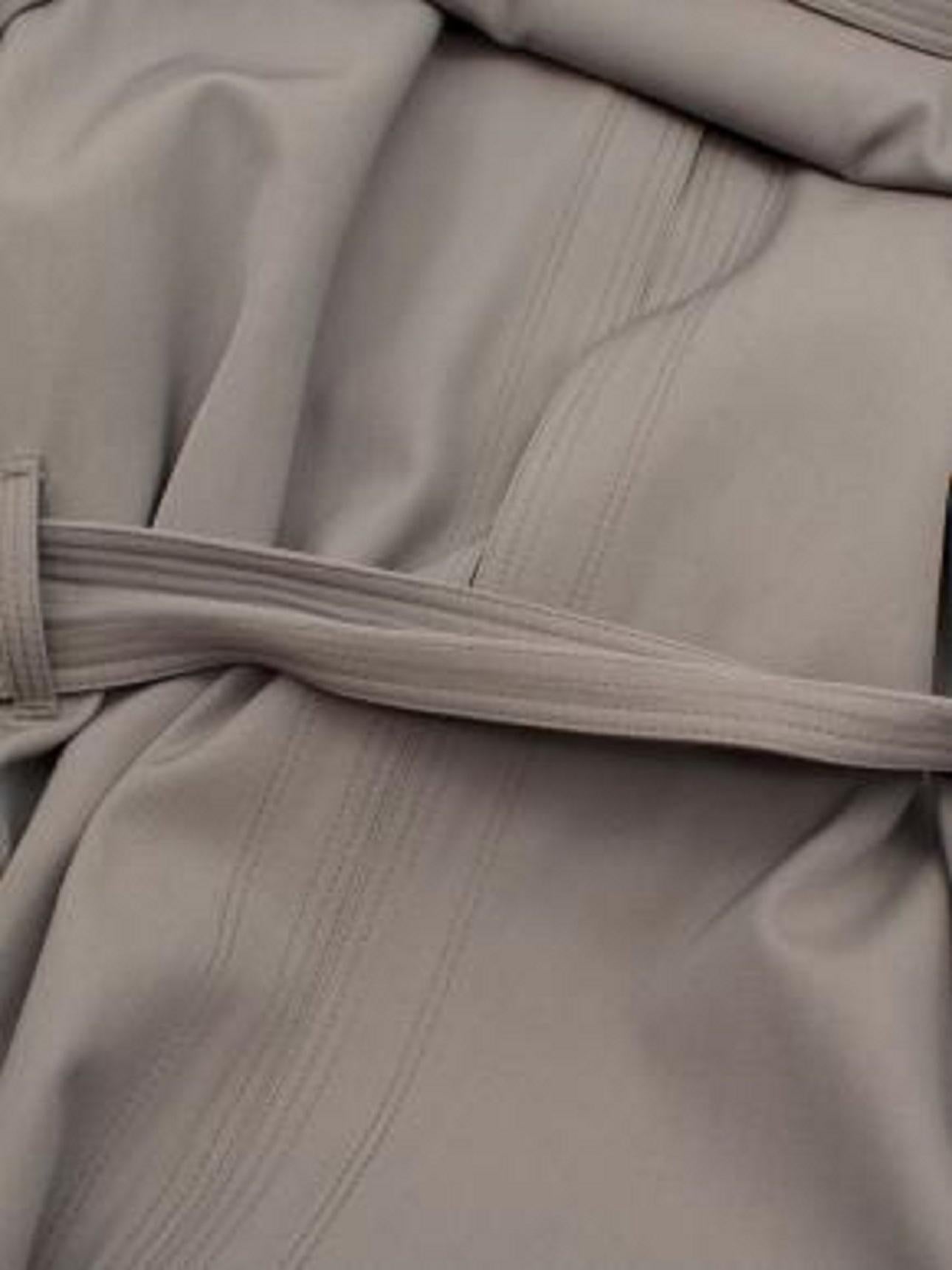 Burberry Taupe Wool-Blend Trench Coat For Sale 1