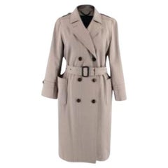 Used Burberry Taupe Wool-Blend Trench Coat