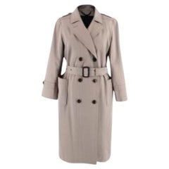 Burberry Taupe Wool-Blend Trench Coat