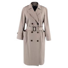 Used Burberry Taupe Wool-Blend Trench Coat