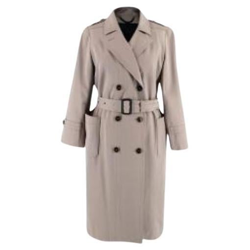 Burberry Taupe Wool-Blend Trench Coat For Sale
