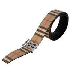 Burberry TB Check Buckle "Size S" Leather 34-85 Belt BB-1111P-0007