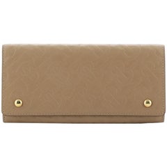Burberry TB Continental Wallet Monogram Embossed Leather