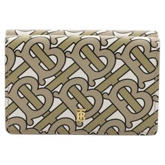 Burberry TB Double Flap Wallet Monogram Print Leather