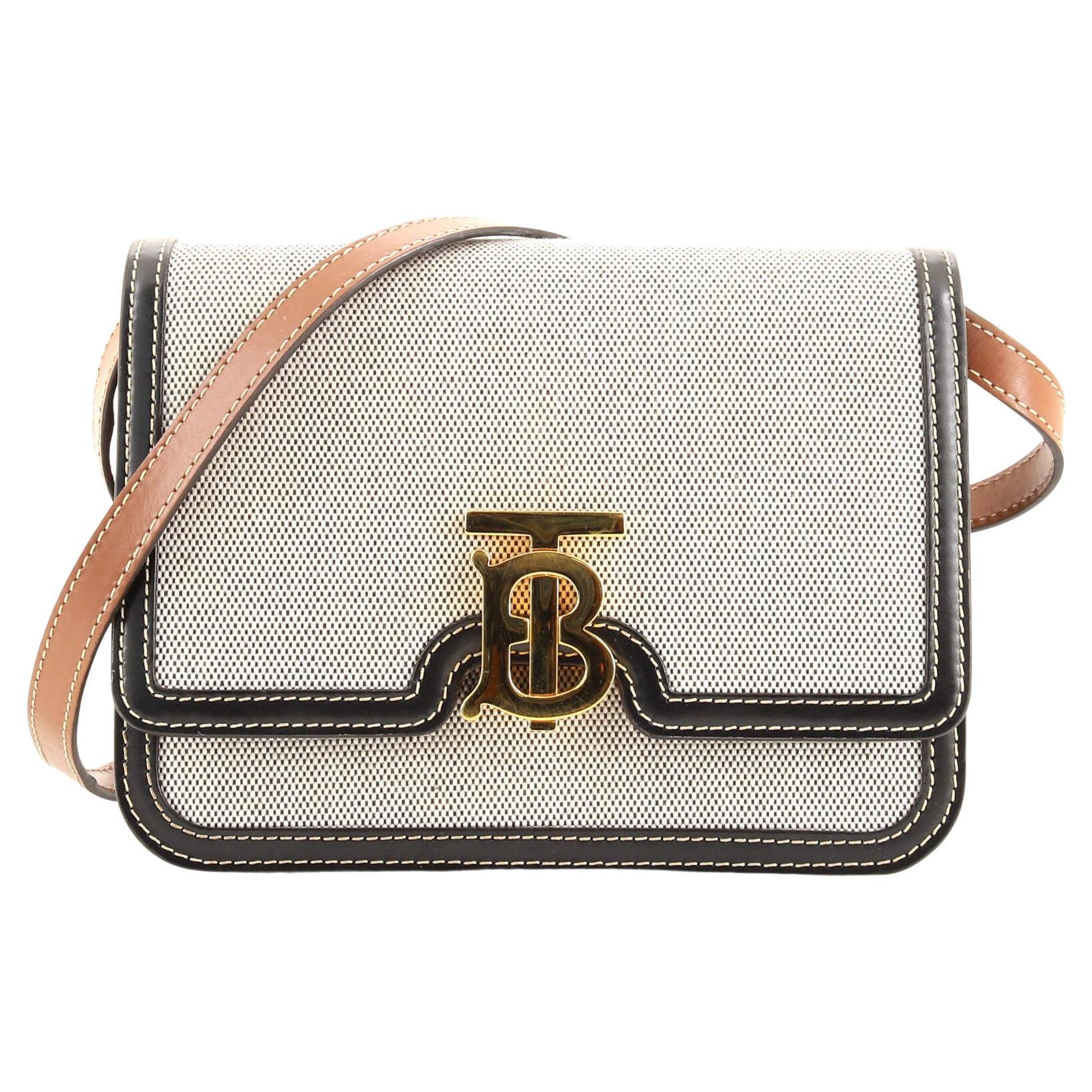 Burberry TB Flap Bag Canvas Small