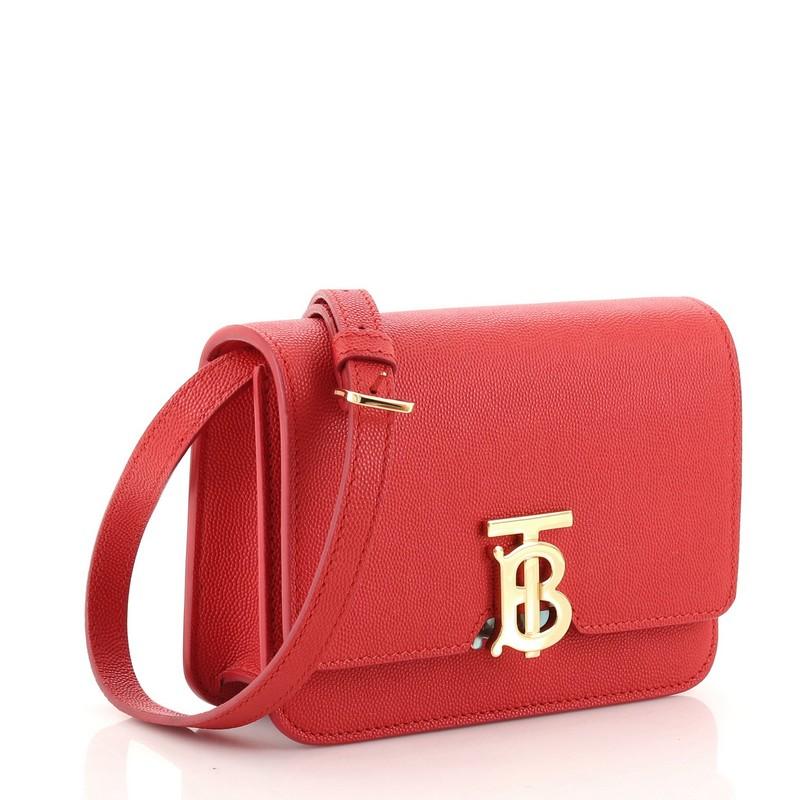 Burberry TB Klappentasche aus Leder Mini (Rot)