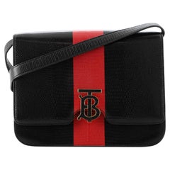 Burberry TB Flap Bag Lizard Embossed Leather Medium