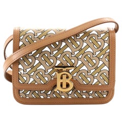 Burberry TB Klappentasche aus Leder mit Monogrammdruck Mini