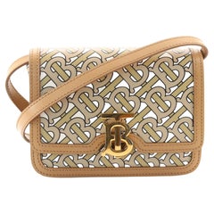 Burberry TB Flap Bag Monogram Print Leather Mini